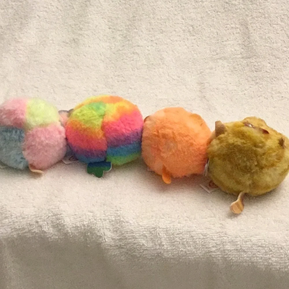 TY Puffies NEW Rainbow Owen Coconut Tabitha Set 4